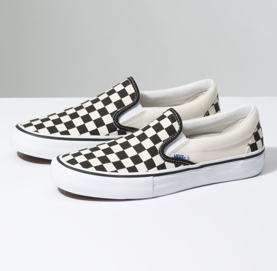 black n white slip on vans