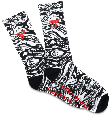 Носки Fallen TRADEMARK SOCK BLACK WHITE