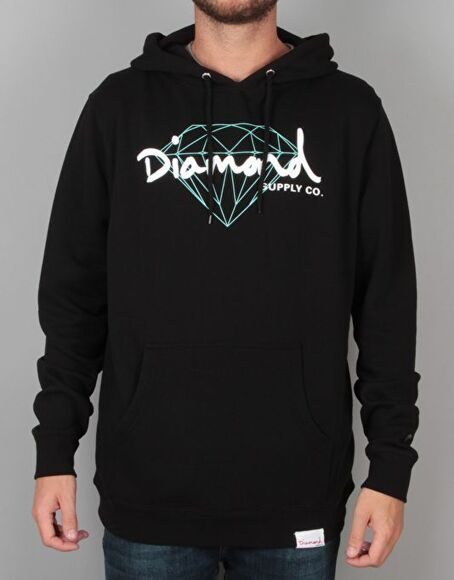 Diamond Brilliant Script Hoodie Black