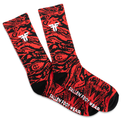 Носки Fallen TRADEMARK SOCK RED BLACK