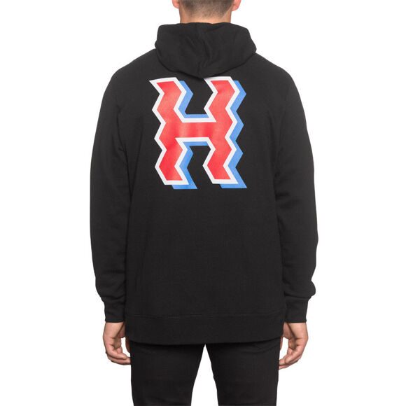 HUF Crooked H Pullover Hoodie black